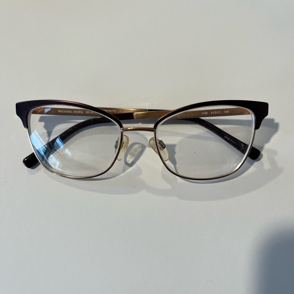 Michael Kors deep purple glasses frame width 135